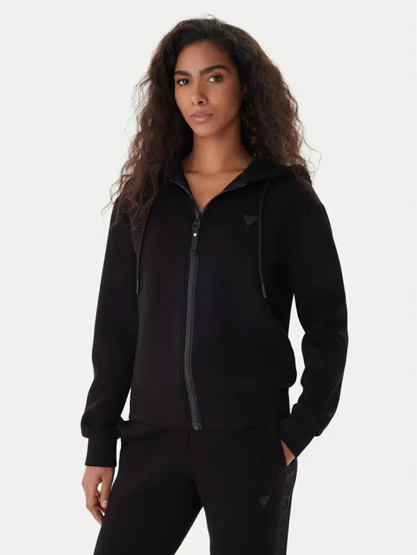 Guess Guess Majica dugih rukava V3RQ11 K7UW2 Crna Regular Fit