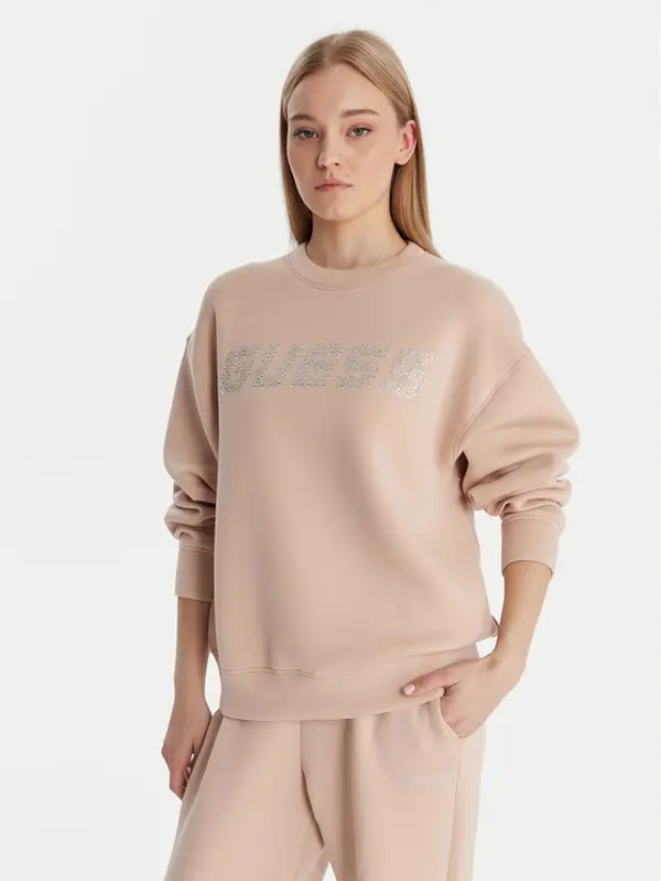 Guess Guess Majica dugih rukava V4BQ15 K7UW2 Bež Regular Fit