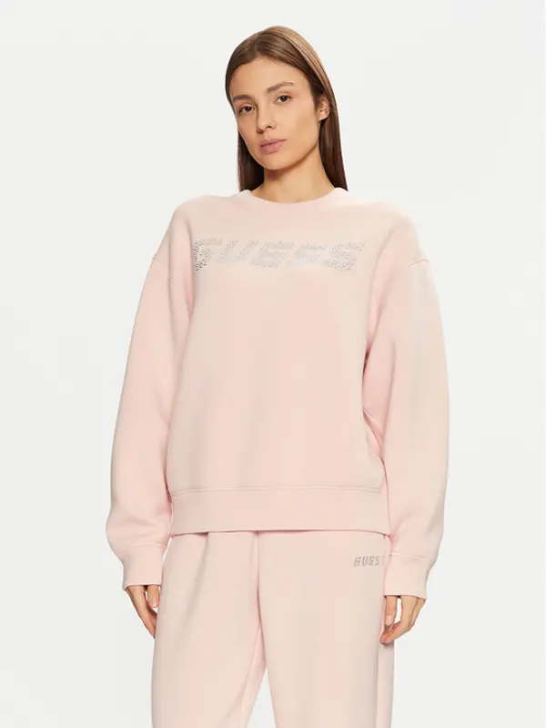 Guess Guess Majica dugih rukava V4BQ15 K7UW2 Ružičasta Regular Fit
