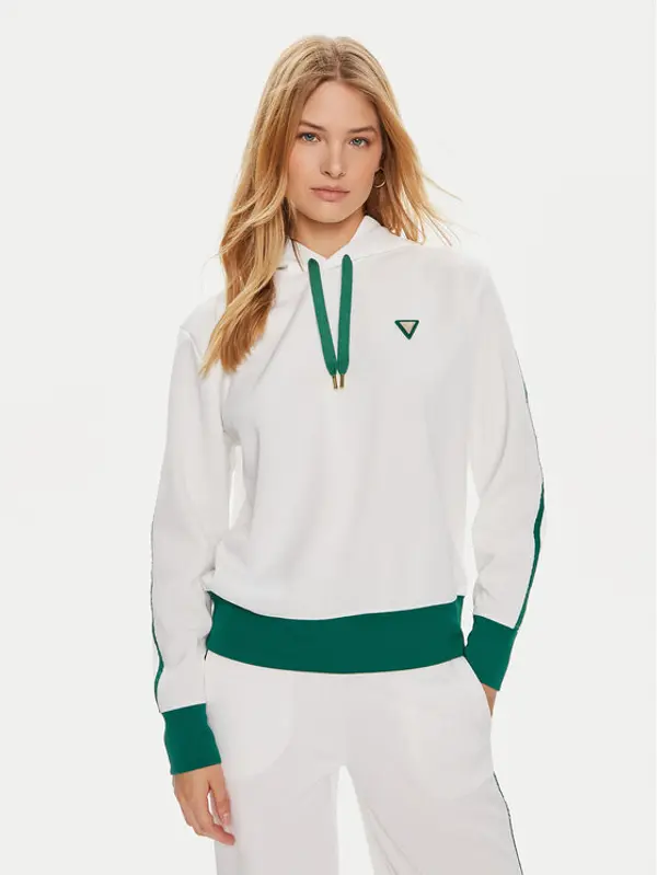 Guess Guess Majica dugih rukava V4GQ01 KBFB2 Zelena Regular Fit