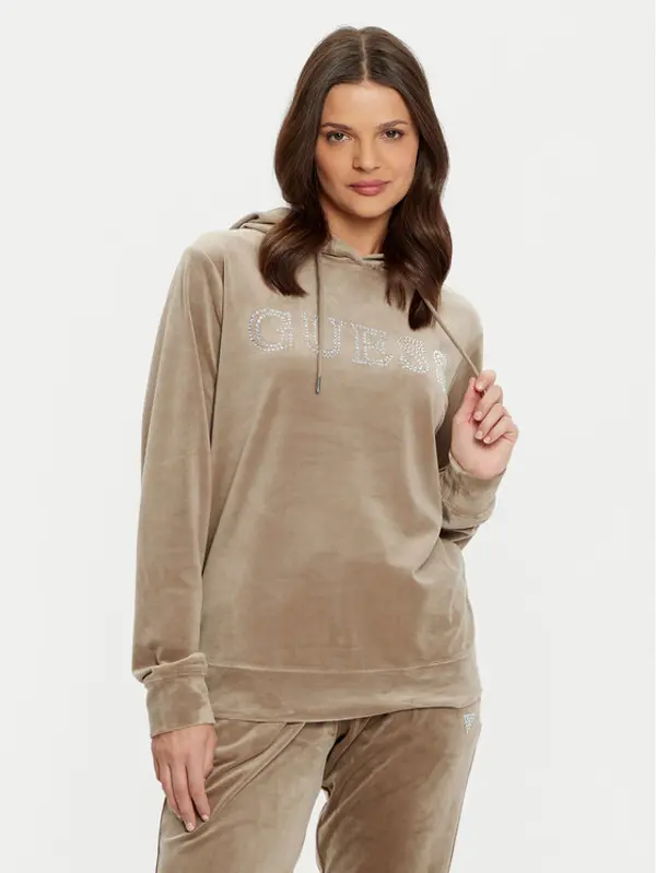 Guess Guess Majica dugih rukava V4RQ25 KBXI2 Smeđa Regular Fit