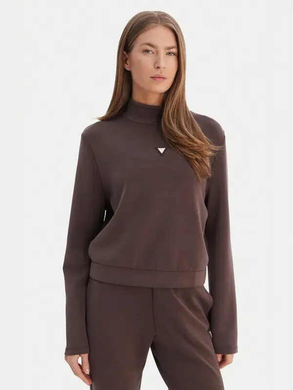 Guess Guess Majica dugih rukava V4YQ05 KCAY2 Smeđa Regular Fit