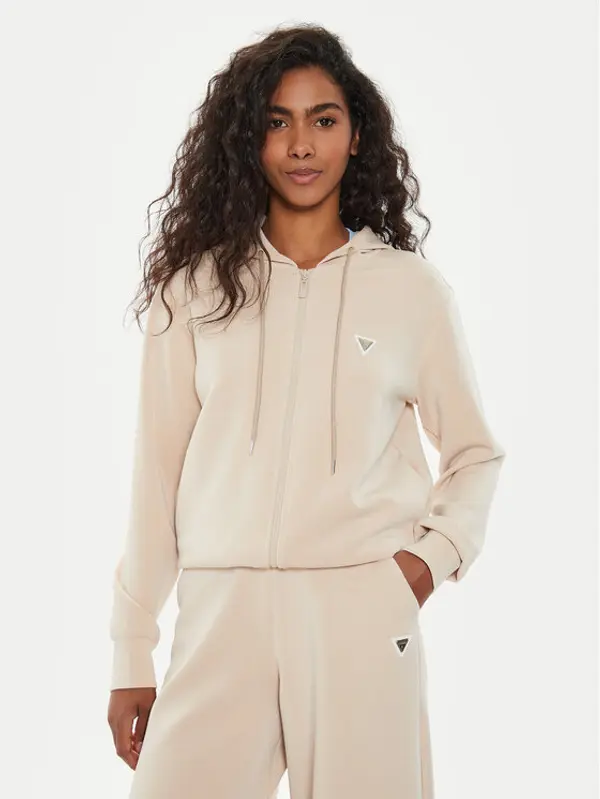 Guess Guess Majica dugih rukava V4YQ06 KCAY2 Bež Regular Fit