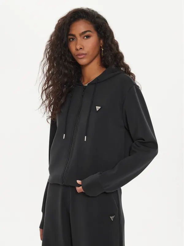 Guess Guess Majica dugih rukava V4YQ06 KCAY2 Crna Regular Fit