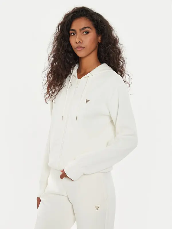 Guess Guess Majica dugih rukava V4YQ06 KCAY2 Écru Regular Fit