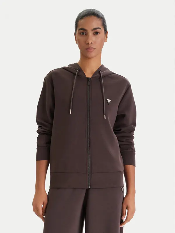 Guess Guess Majica dugih rukava V4YQ06 KCAY2 Smeđa Regular Fit