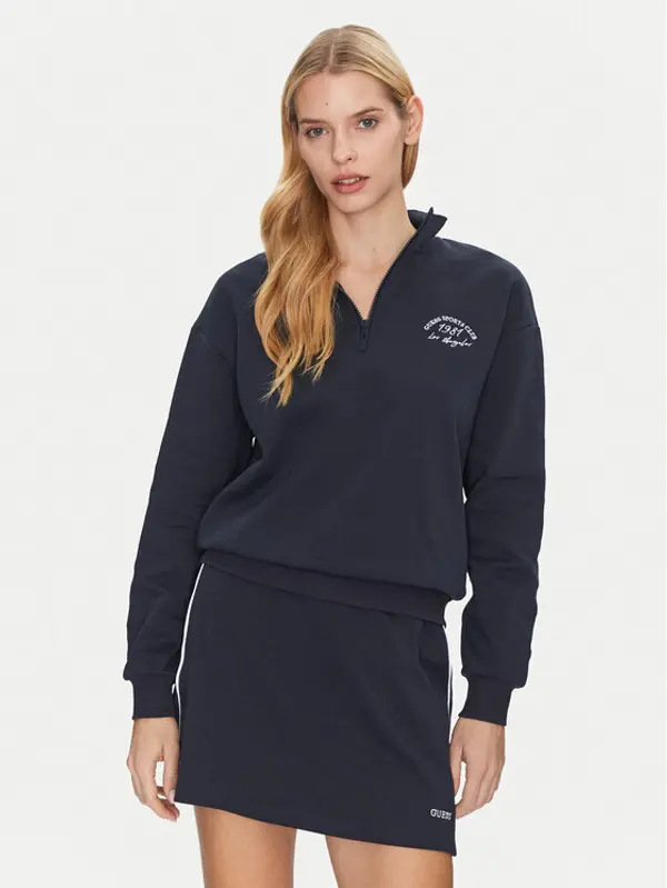 Guess Guess Majica dugih rukava V5GQ06 KCS01 Tamnoplava Regular Fit