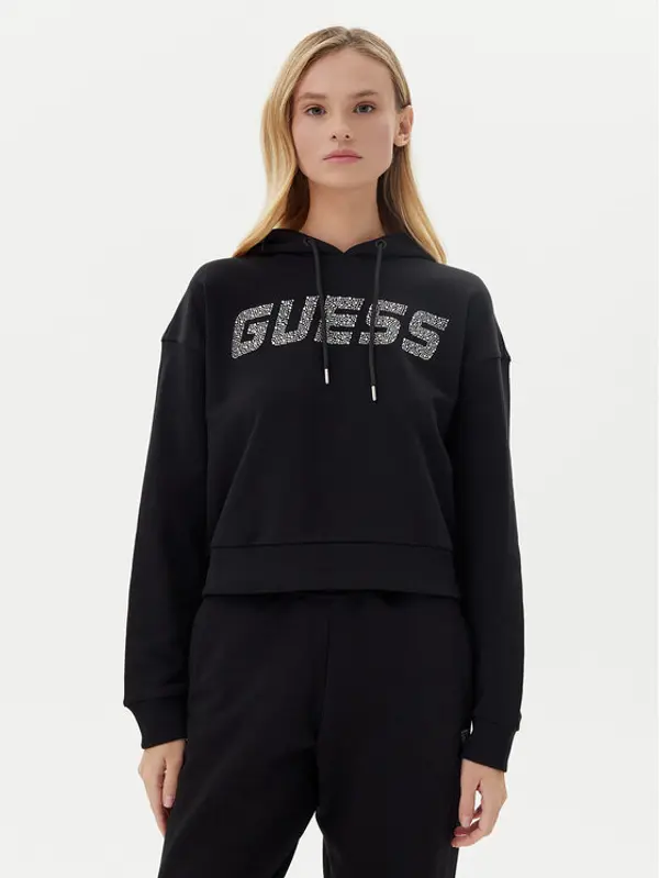 Guess Guess Majica dugih rukava V5GQ09 KCRP0 Crna Relaxed Fit