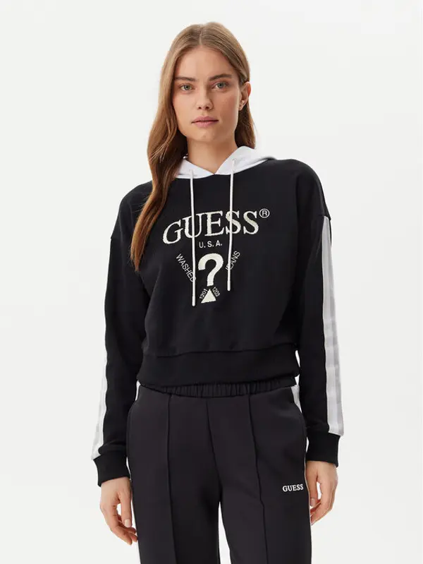 Guess Guess Majica dugih rukava V5GQ17 KCRT1 Crna Regular Fit