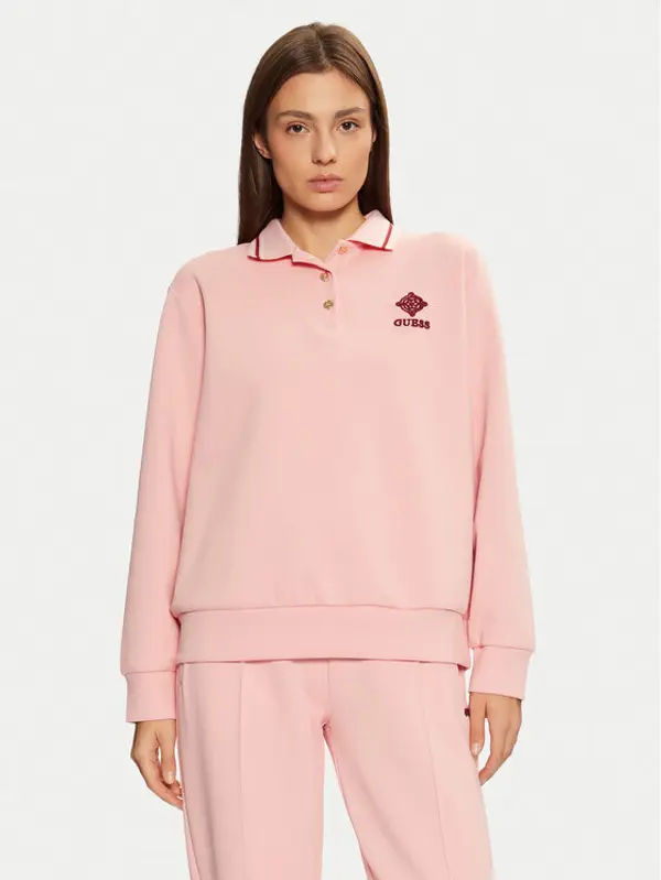 Guess Guess Majica dugih rukava V5RQ01 KCLD1 Ružičasta Regular Fit