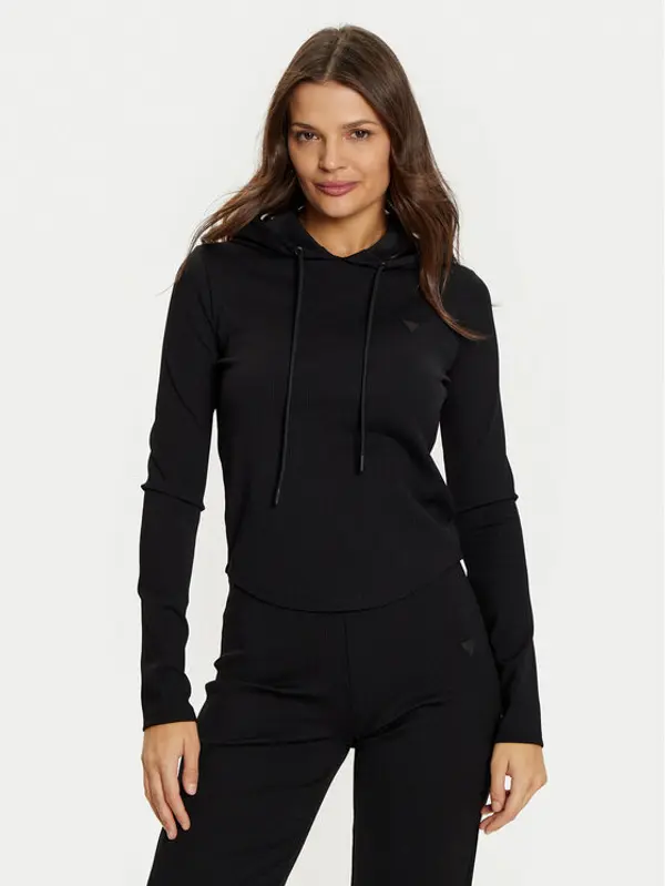 Guess Guess Majica dugih rukava V5RQ06 KCLH0 Crna Regular Fit