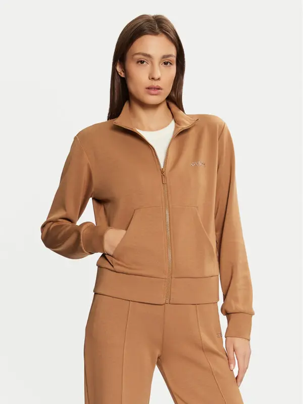 Guess Guess Majica dugih rukava V5RQ17 KCOB2 Smeđa Regular Fit