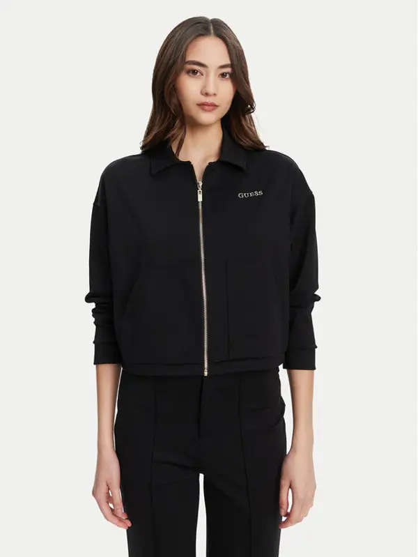 Guess Guess Majica dugih rukava V5YL08 KCX42 Crna Regular Fit