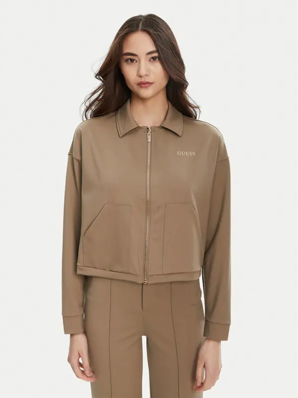 Guess Guess Majica dugih rukava V5YL08 KCX42 Smeđa Regular Fit
