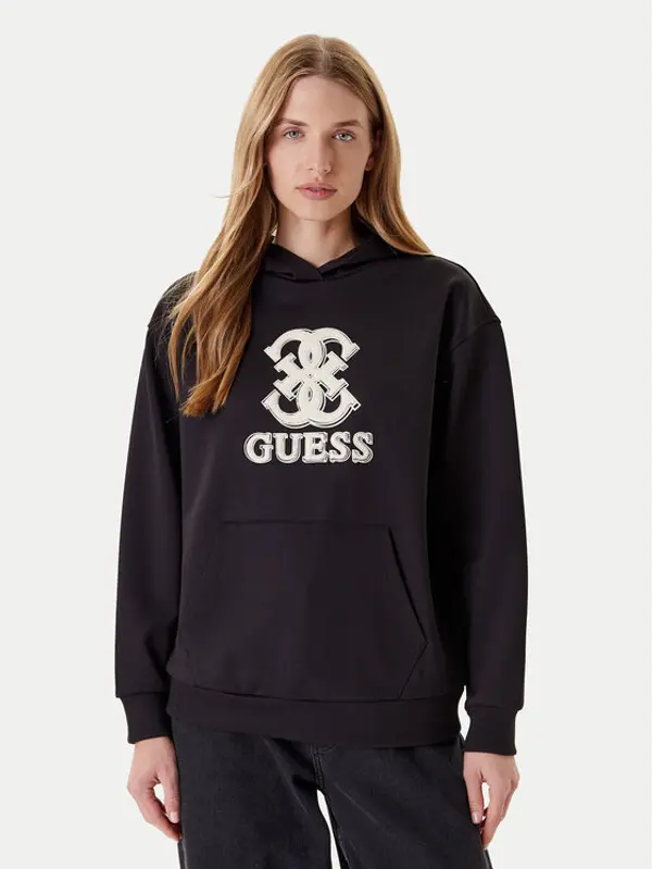 Guess Guess Majica dugih rukava V5YQ01 KCX22 Crna Regular Fit