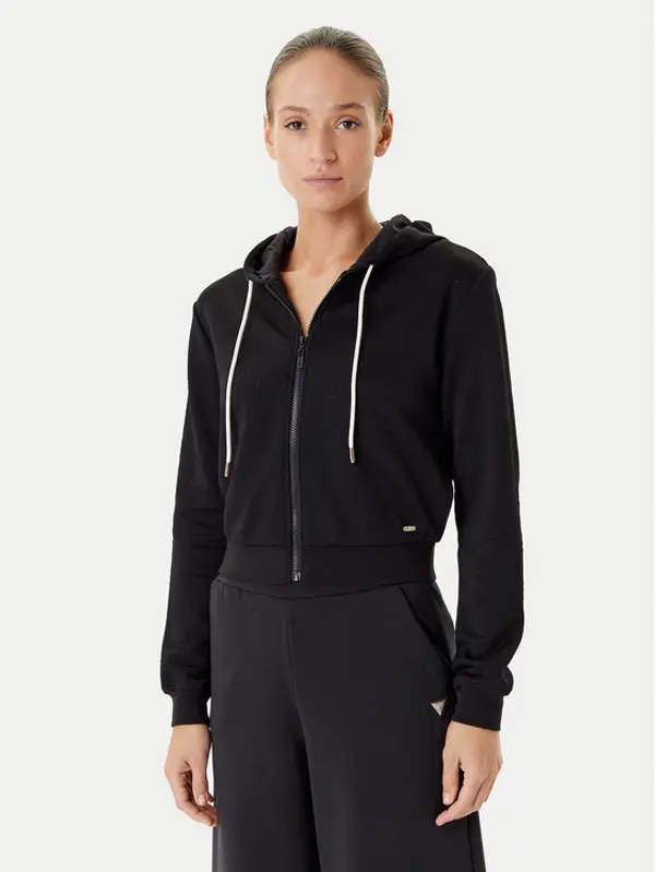 Guess Guess Majica dugih rukava V5YQ06 KBSL2 Crna Regular Fit