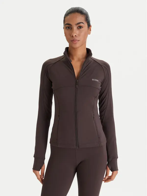 Guess Guess Majica dugih rukava V6RP15 KD952 Smeđa Slim Fit