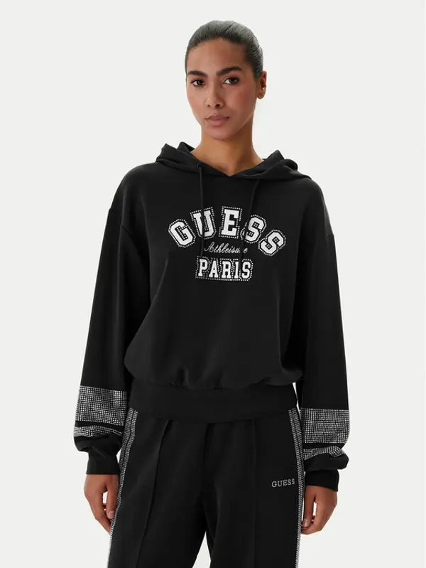 Guess Guess Majica dugih rukava V6RQ02 KCAY2 Crna Regular Fit
