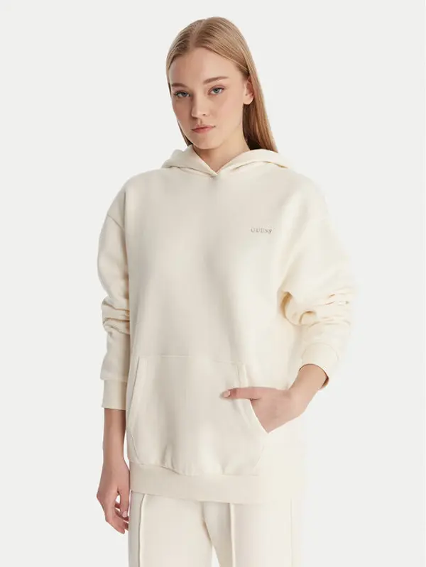 Guess Guess Majica dugih rukava V6RQ14 K9V31 Écru Regular Fit