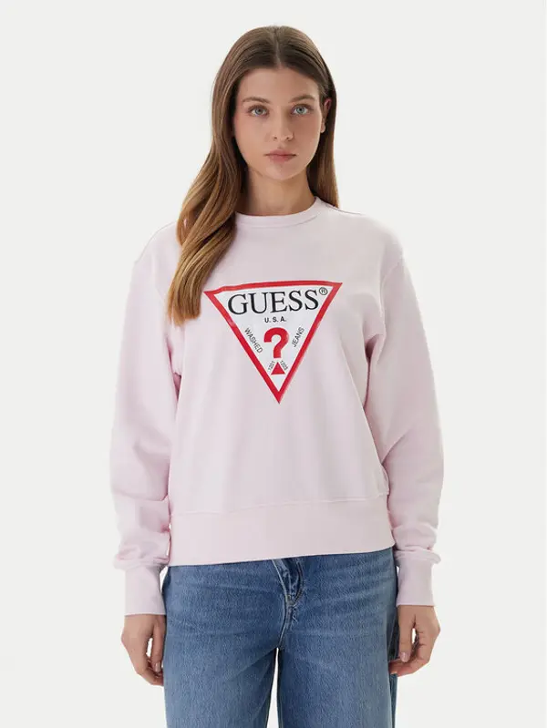 Guess Guess Majica dugih rukava W2YQ16 KBA11 Ružičasta Regular Fit