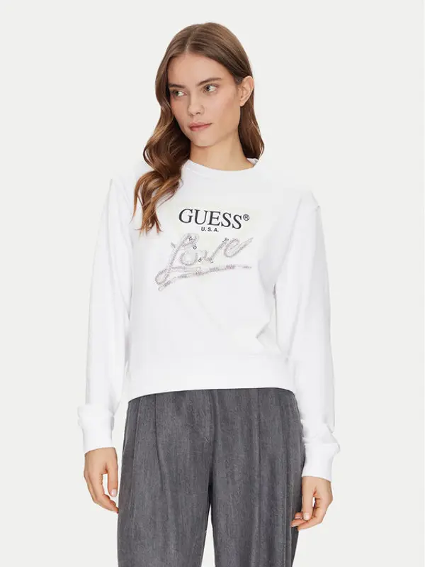Guess Guess Majica dugih rukava W5GQ05 KB683 Bijela Reglan Fit