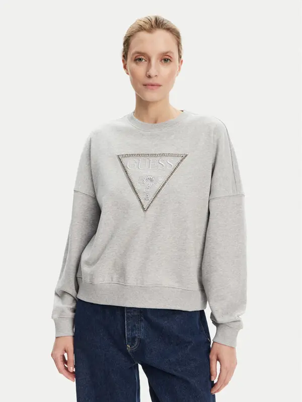 Guess Guess Majica dugih rukava W5YQ04 KC8I0 Siva Regular Fit
