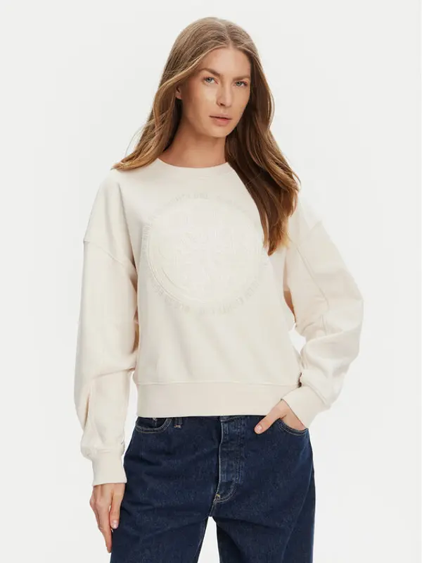 Guess Guess Majica dugih rukava W5YQ07 KB681 Écru Regular Fit