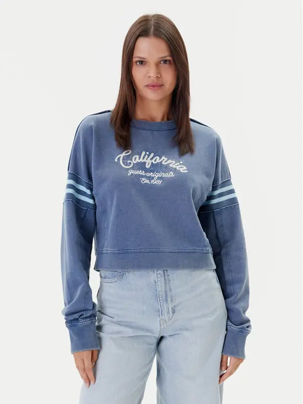 Guess Guess Majica dugih rukava W5YQ24 K68I4 Plava Regular Fit
