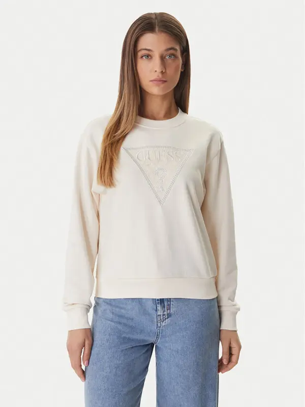 Guess Guess Majica dugih rukava W6GQ09 K3183 Écru Regular Fit