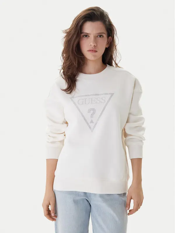 Guess Guess Majica dugih rukava W6RQ16 KB681 Écru Regular Fit