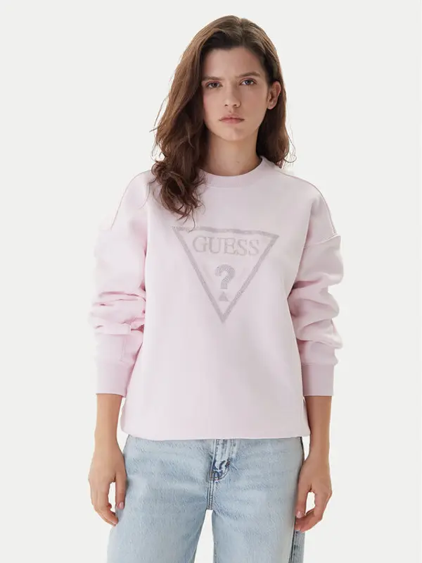 Guess Guess Majica dugih rukava W6RQ16 KB681 Ružičasta Regular Fit