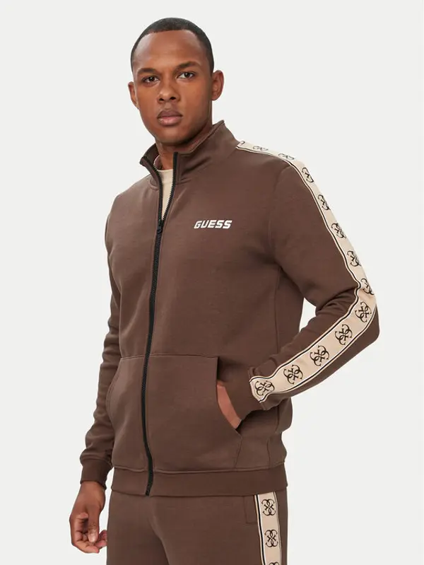 Guess Guess Majica dugih rukava Z2YQ10 KB3P2 Tamno smeđa Regular Fit
