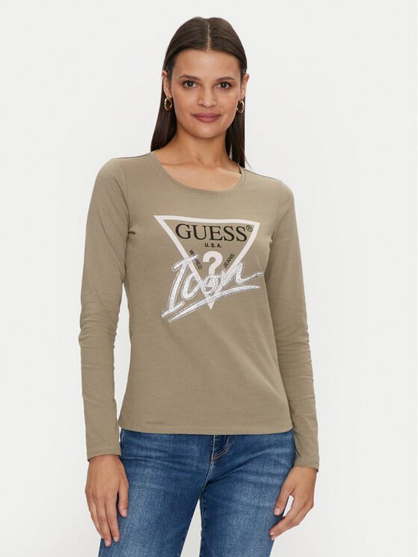 Guess Guess Majica Icon W4YI33 I3Z14 Zelena Slim Fit