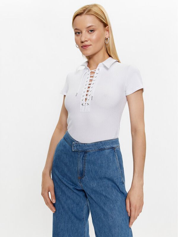 Guess Guess Majica Jordan W3GP24 K86Z2 Bijela Slim Fit