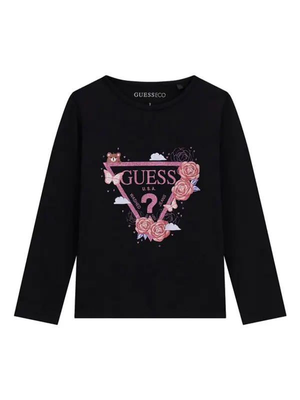 Guess Guess Majica K6YI24 K3732 Crna Regular Fit