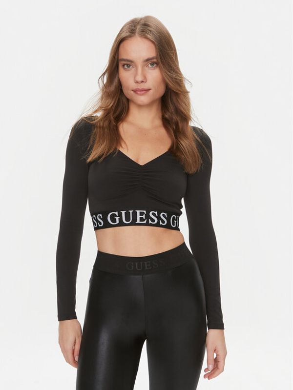 Guess Guess Majica Kiran V3BP08 MC04Z Crna Slim Fit