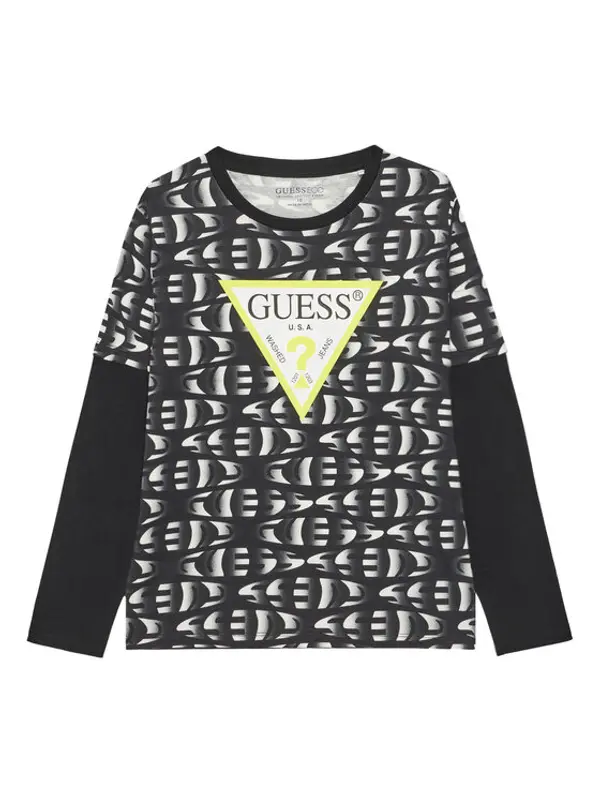 Guess Guess Majica L5YI04 K8HM4 Crna Regular Fit