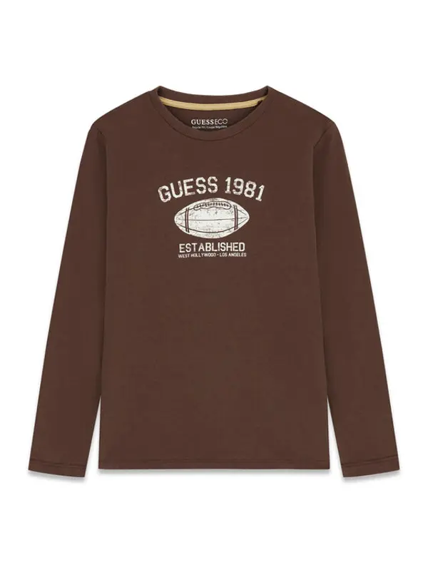 Guess Guess Majica L6YI06 K3714 Smeđa Regular Fit