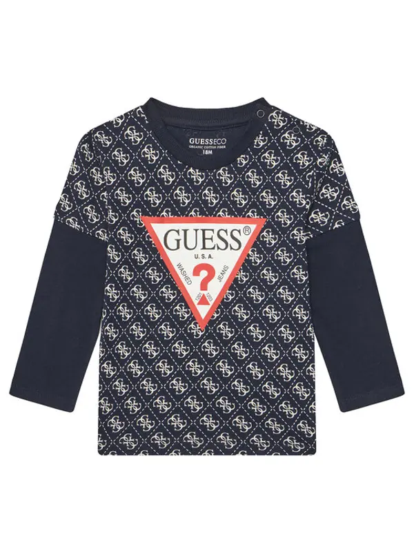 Guess Guess Majica N5YI09 K8HM4 Tamnoplava Regular Fit