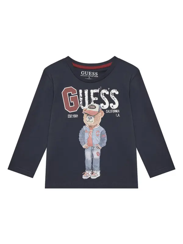 Guess Guess Majica N5YI23 K8HM4 Tamnoplava Regular Fit