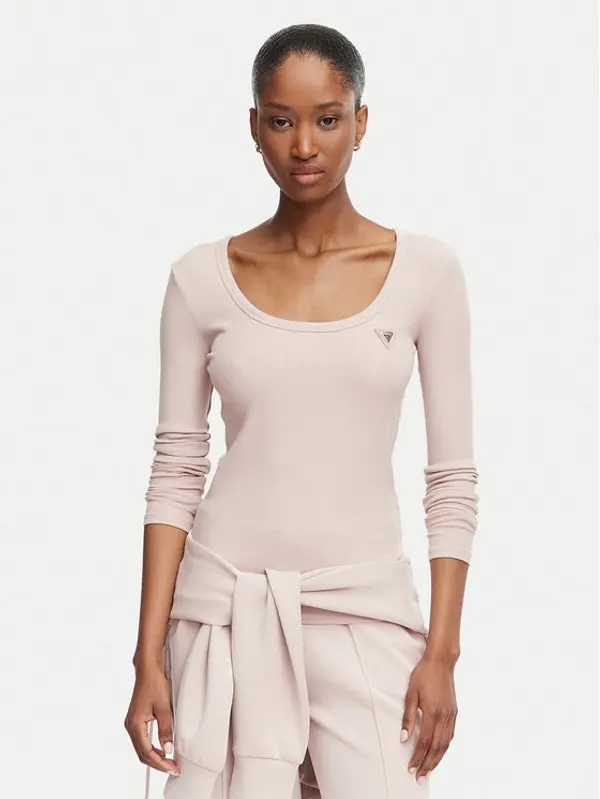 Guess Guess Majica V4BP07 K8RT2 Ružičasta Slim Fit