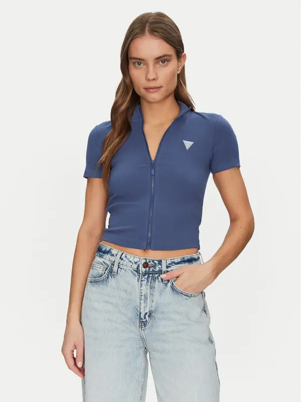 Guess Guess Majica V5GP25 KCRS2 Plava Slim Fit