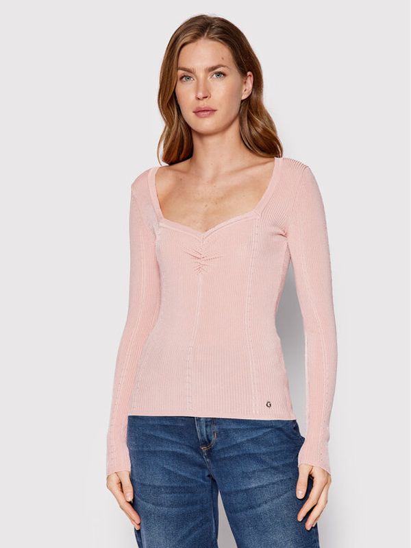 Guess Guess Majica W2YR12 Z30K0 Ružičasta Slim Fit