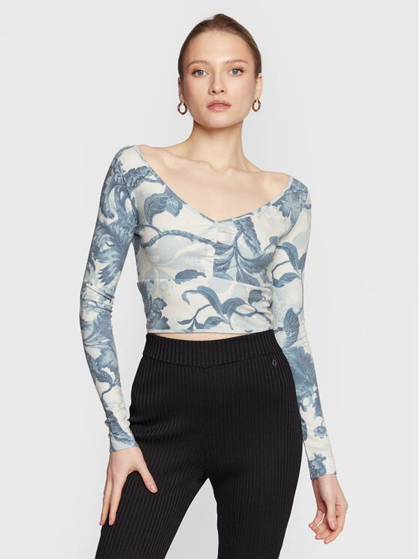 Guess Guess Majica W3RP37 KBKW0 Plava Slim Fit