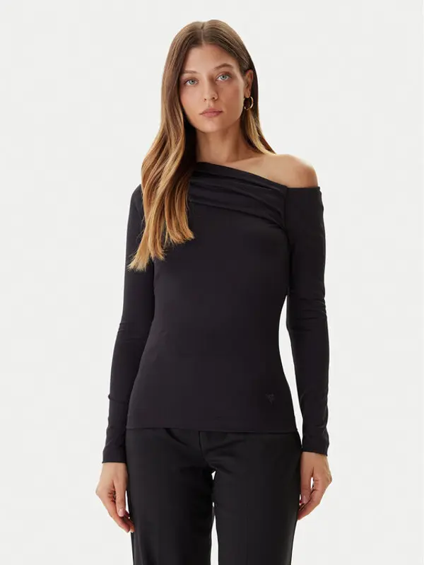 Guess Guess Majica W5BP08 K1492 Crna Slim Fit