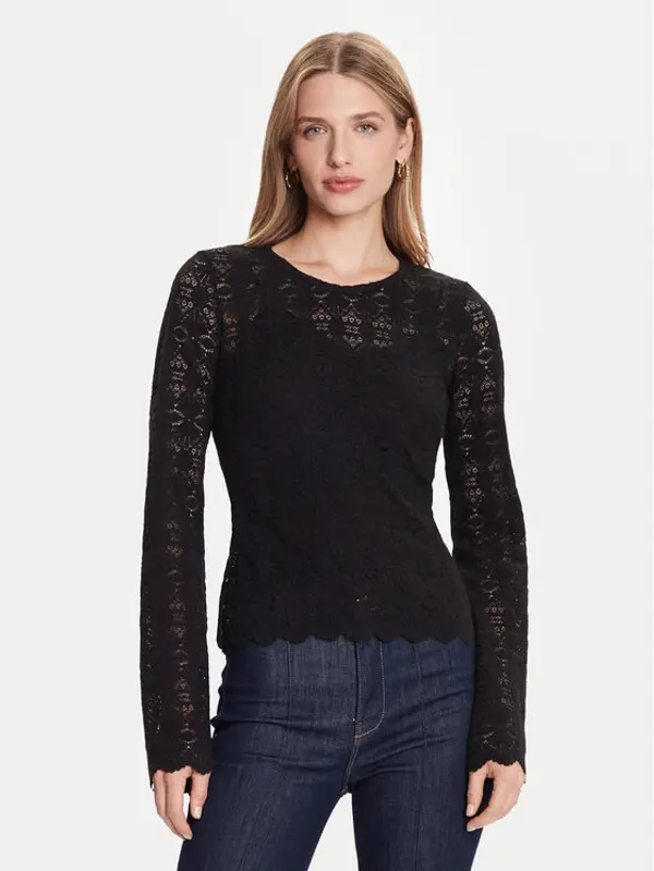 Guess Guess Majica W5BP13 K1180 Crna Slim Fit