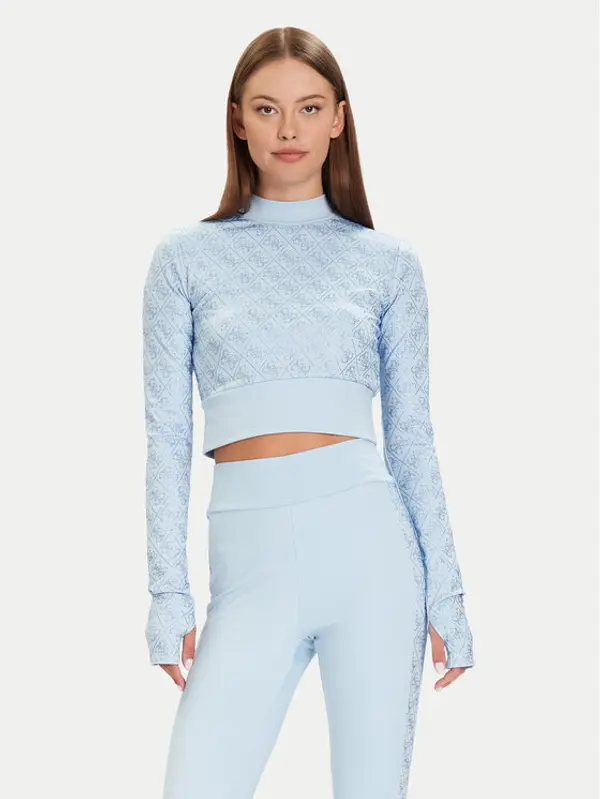 Guess Guess Majica W5BP48 K7182 Svijetloplava Slim Fit