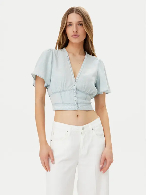 Guess Guess Majica W5GH82 D5N81 Svijetloplava Regular Fit