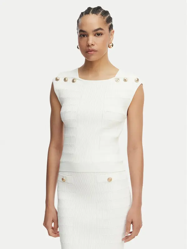 Guess Guess Majica W5YR12 Z0130 Bijela Regular Fit