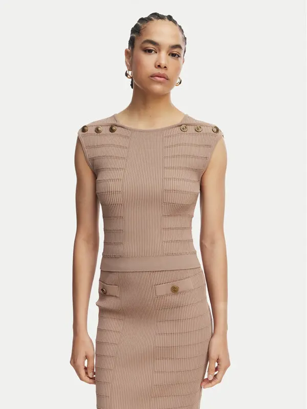Guess Guess Majica W5YR12 Z0130 Smeđa Regular Fit